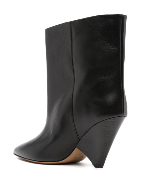 ISABEL MARANT Black Leather Pointed Toe Boots for Women