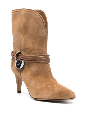 ISABEL MARANT Mid Tapered Heel Leather Boots for Women