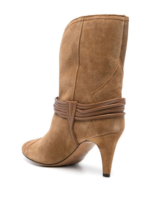 ISABEL MARANT Mid Tapered Heel Leather Boots for Women