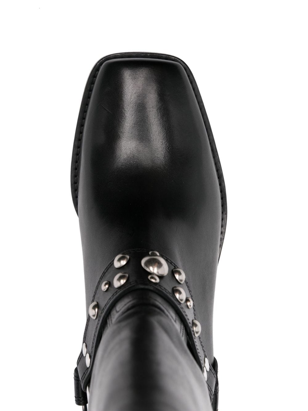 ISABEL MARANT Elegant Square Toe Leather Boots with Stud Detail