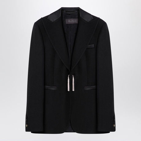 MAX MARA PIANOFORTE Chic Black Wool Smoking Jacket for Women