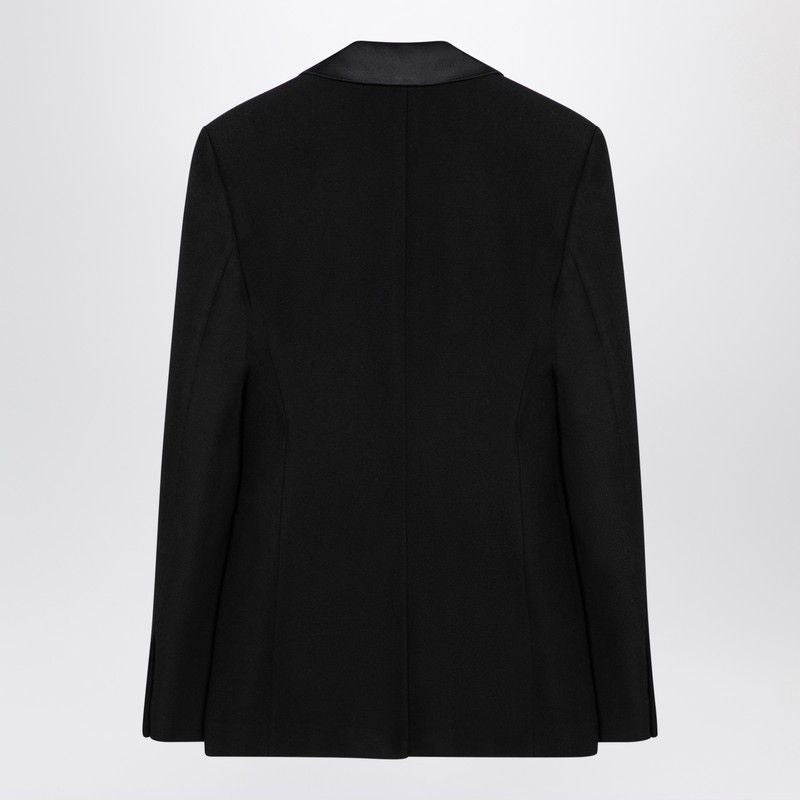 MAX MARA PIANOFORTE Chic Black Wool Smoking Jacket for Women