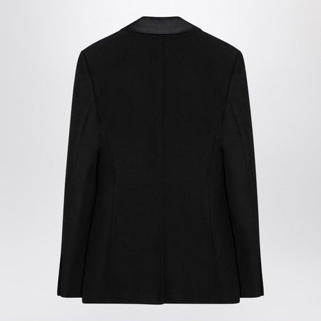 MAX MARA PIANOFORTE Chic Black Wool Smoking Jacket for Women