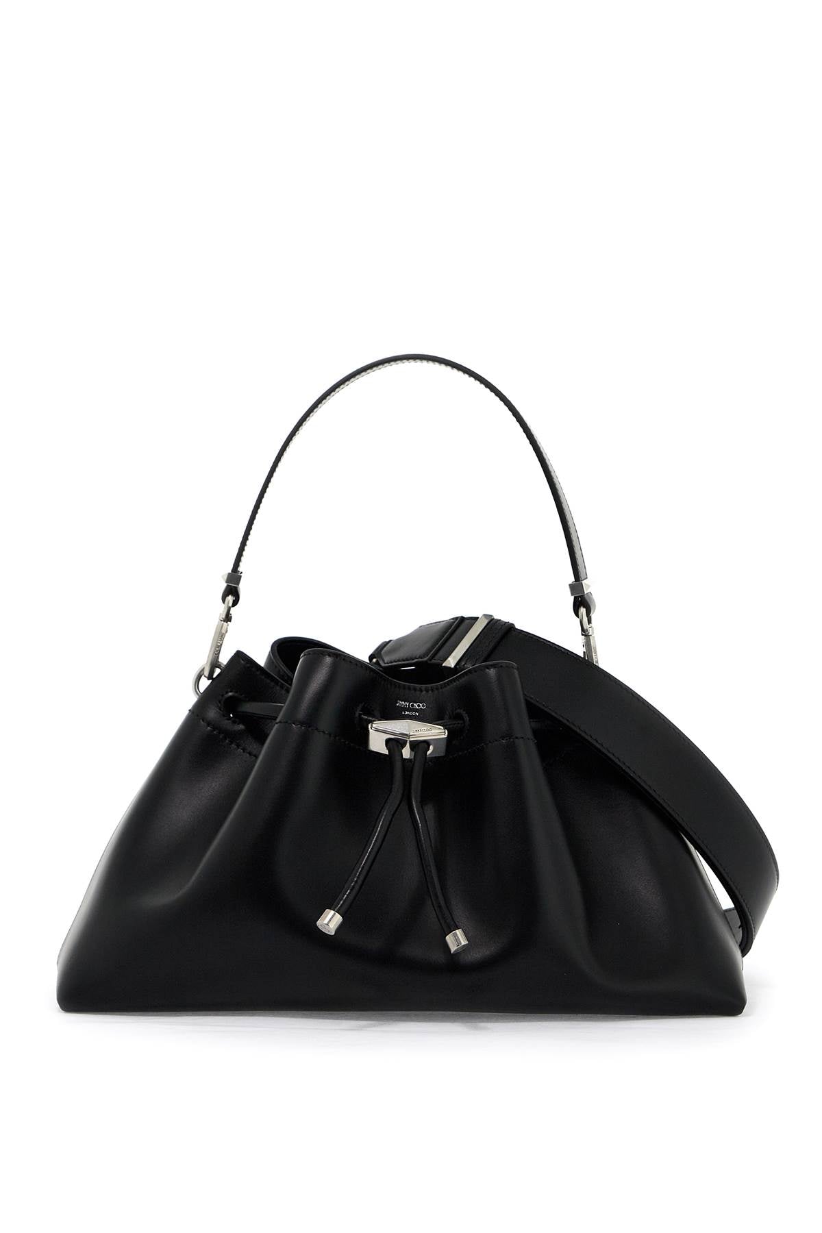 JIMMY CHOO Fashionable Black Leather Bucket Handbag for Women - FW24 Collection