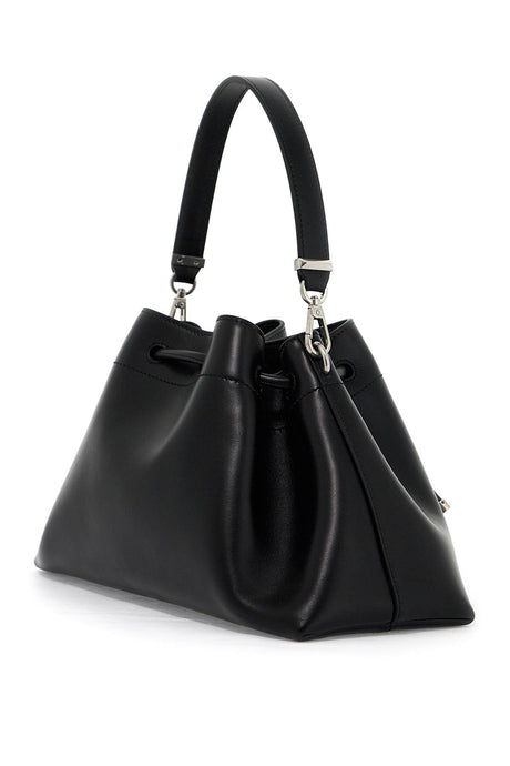 JIMMY CHOO Fashionable Black Leather Bucket Handbag for Women - FW24 Collection