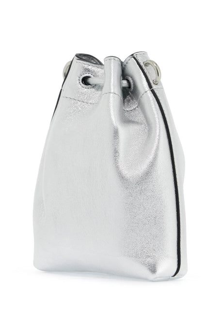 JIMMY CHOO Glamour Silver Mini Bucket Bag with Diamond Detail