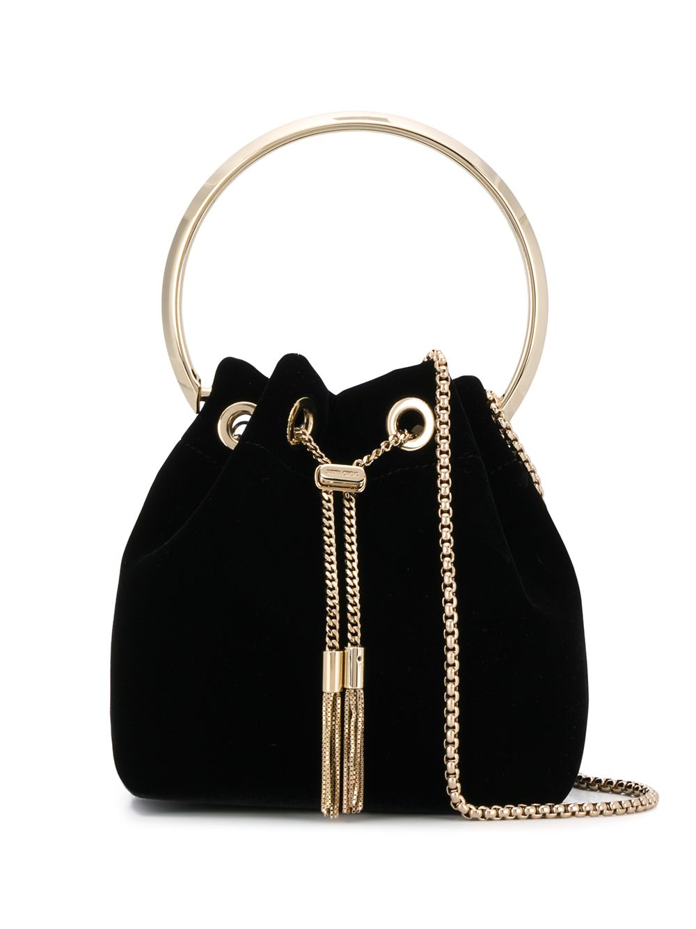 JIMMY CHOO Velvet Bucket Handbag