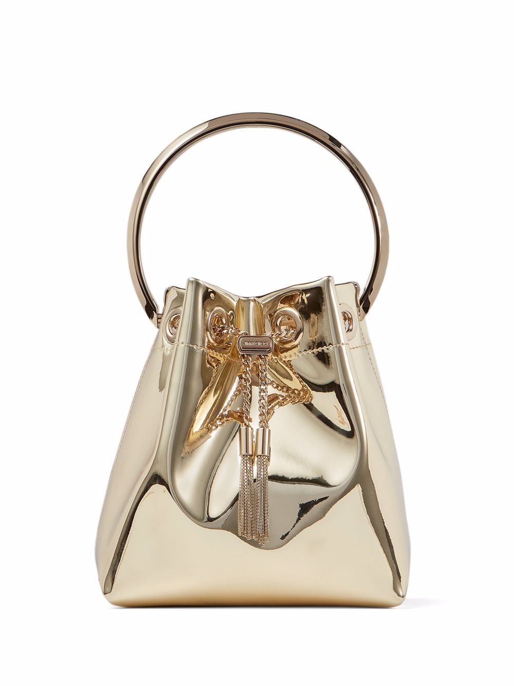 JIMMY CHOO Mini Metallic Bucket Handbag