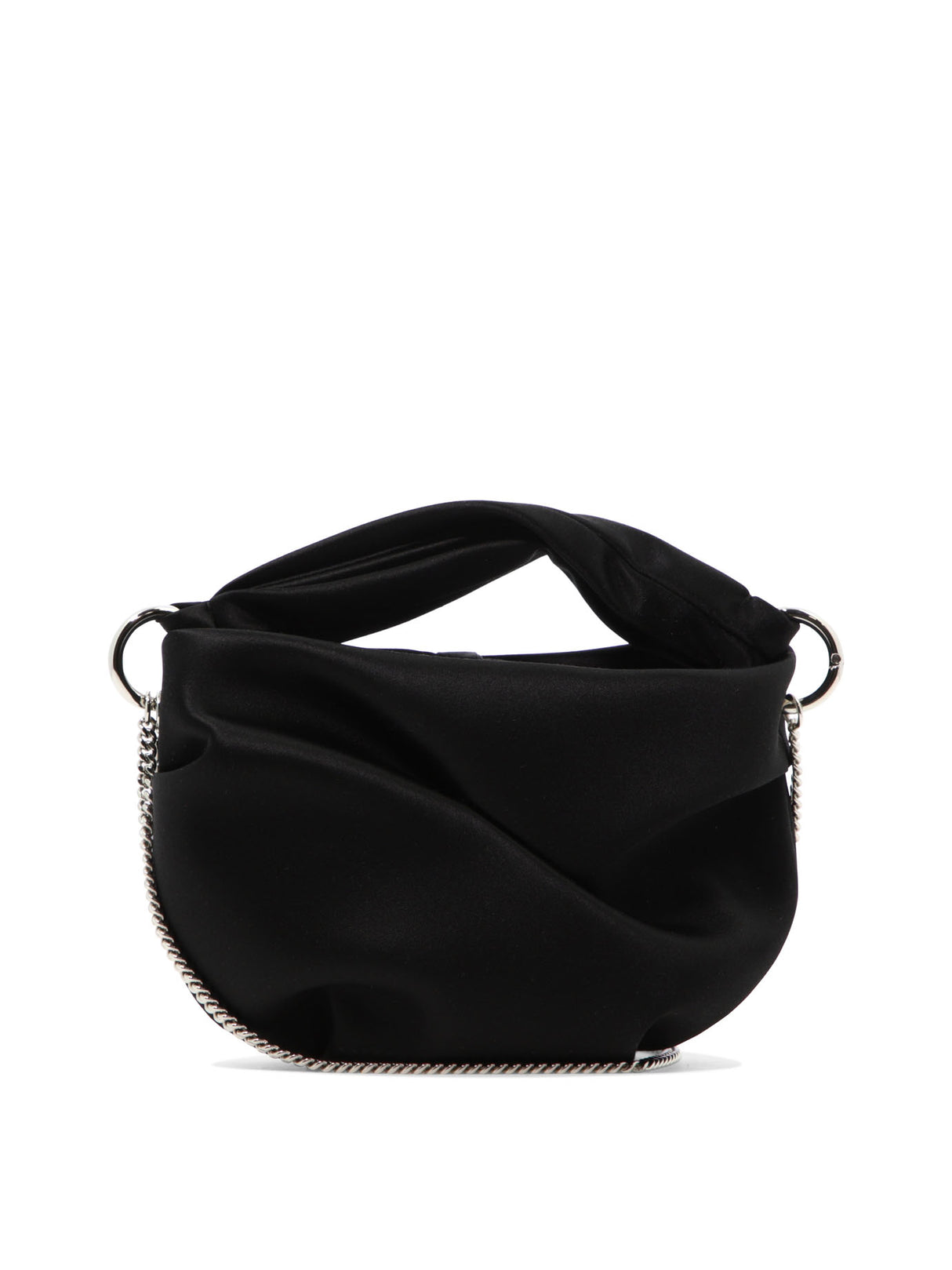 女性用エレガントな黒サテンハンドバッグ - FW24コレクション