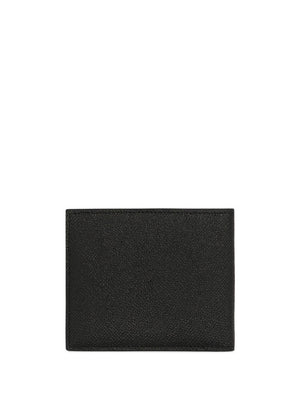 DOLCE & GABBANA Sleek Mini Black Wallet with Logo Emblem