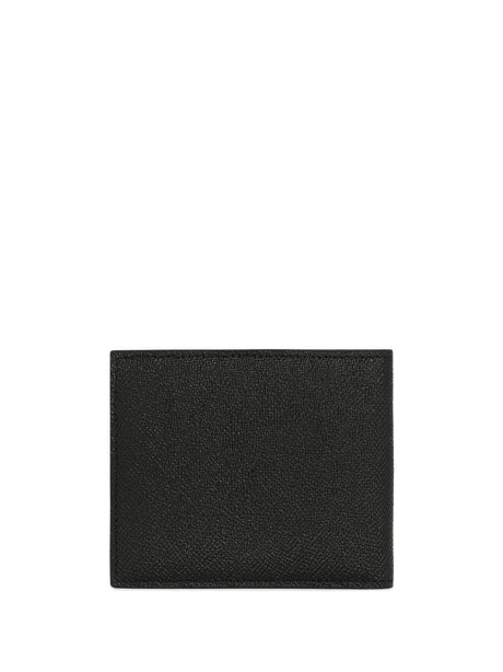 DOLCE & GABBANA Sleek Mini Black Wallet with Logo Emblem