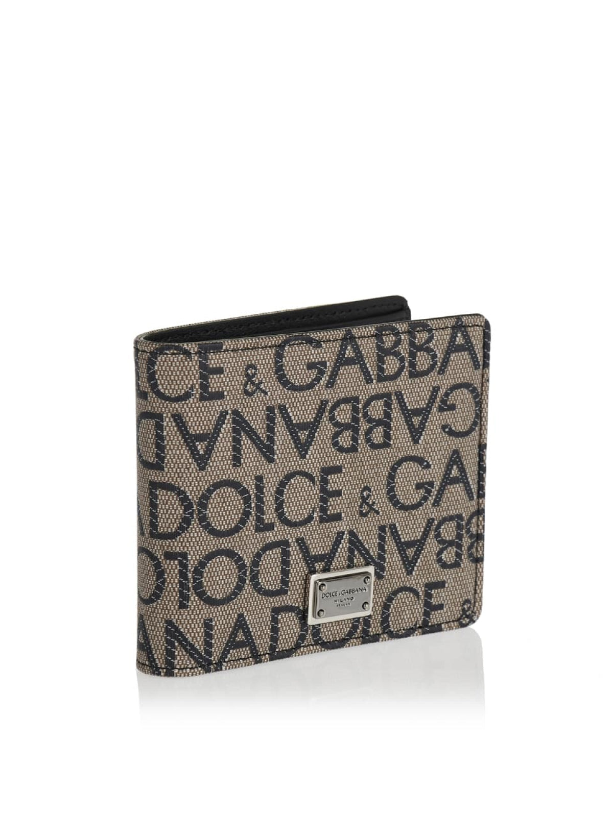 DOLCE & GABBANA Jacquard Logo Plaque Mini Bifold Wallet - 11x8.5 CM