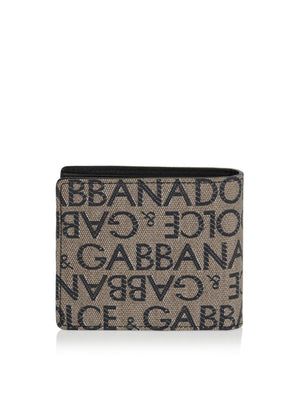 DOLCE & GABBANA Jacquard Logo Plaque Mini Bifold Wallet - 11x8.5 CM