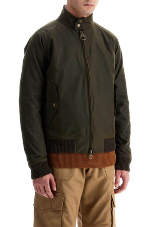 BARBOUR Waxed Cotton Bomber Jacket - Size M