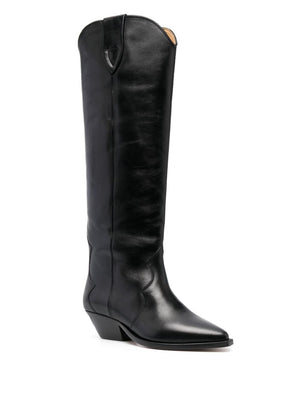 ISABEL MARANT Elegant Black Leather Knee-High Boots