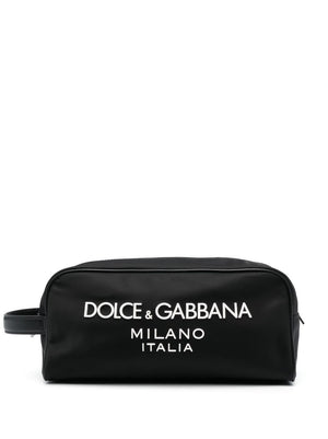 DOLCE & GABBANA Nylon Beauty Case with Rubberized Logo for Men - FW23