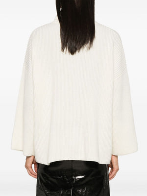 PINKO Ivory Wool-Cashmere Roll Neck Sweater