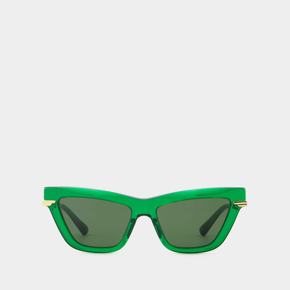 BOTTEGA VENETA Green Recycled Acetate Designer Sunglasses for Women - FW24 Edition