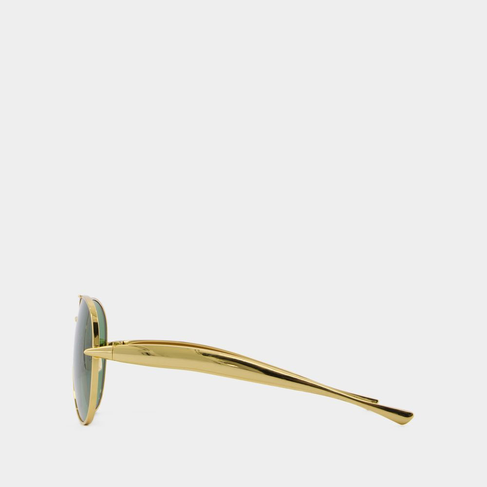 BOTTEGA VENETA Luxury Gold Sunglasses for All Seasons | Unisex Metal Eyewear