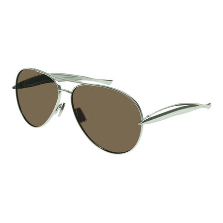 BOTTEGA VENETA Stylish Unisex Metal Sunglasses - Green Frame with Brown Lens