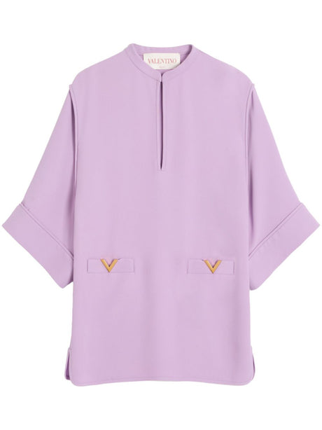 VALENTINO Elegant Lilac Silk Mini Dress