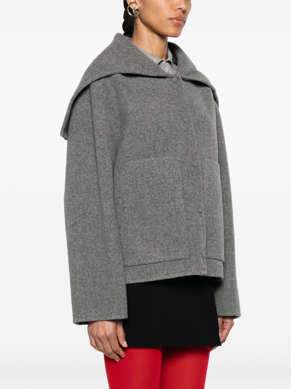 GIVENCHY Grey Wool Blouson Jacket for Women - SS24