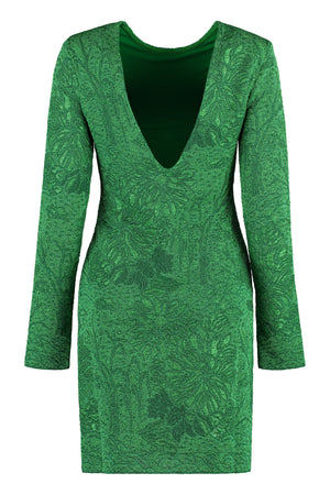 Green Floral Jacquard Knit Dress - FW23