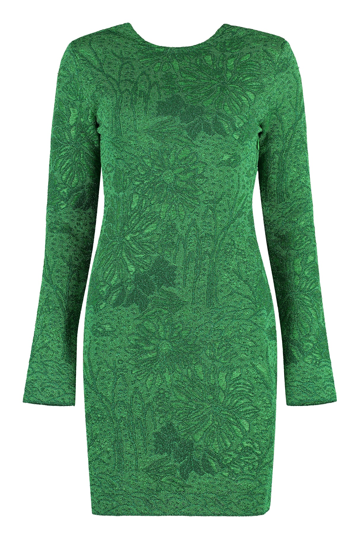 Green Floral Jacquard Knit Dress - FW23