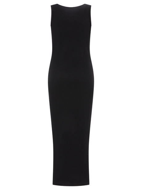 スリムフィット4Gメタルピース付きブラックタンクドレス（女性用）