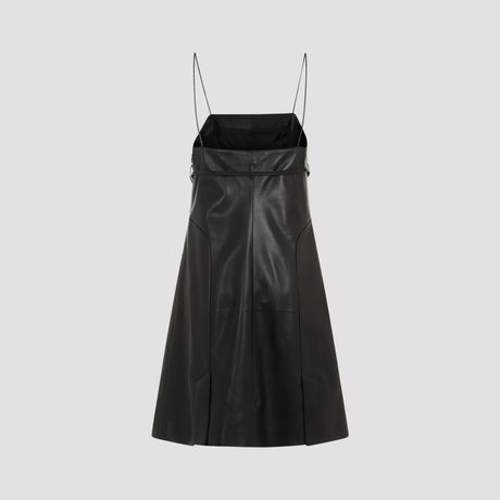 GIVENCHY Sleek and Edgy Black Leather Mini Dress