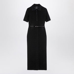 GIVENCHY Elegant Jacquard Midi Dress with Satin Belt