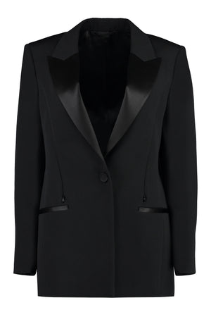 GIVENCHY Black Wool Single-Breasted Blazer for Women - FW23