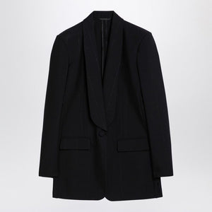 GIVENCHY Classic Black Single-Breasted Jacket with Lurex Stripes for Women