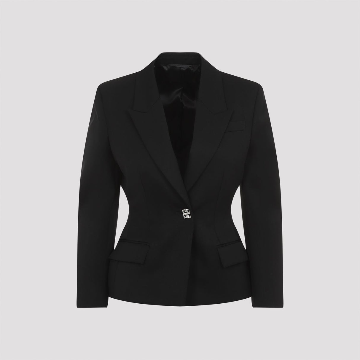 GIVENCHY Elegant Structured Black Wool Jacket