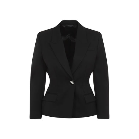 GIVENCHY Classic Black Blazer with Silver Logo Button