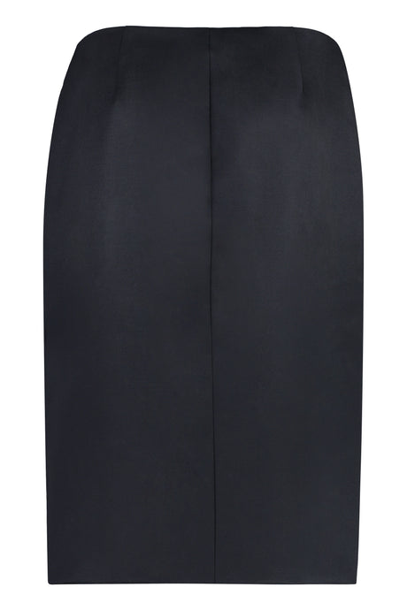 Blue Gabardine Wrap Skirt for Women in FW23 Collection