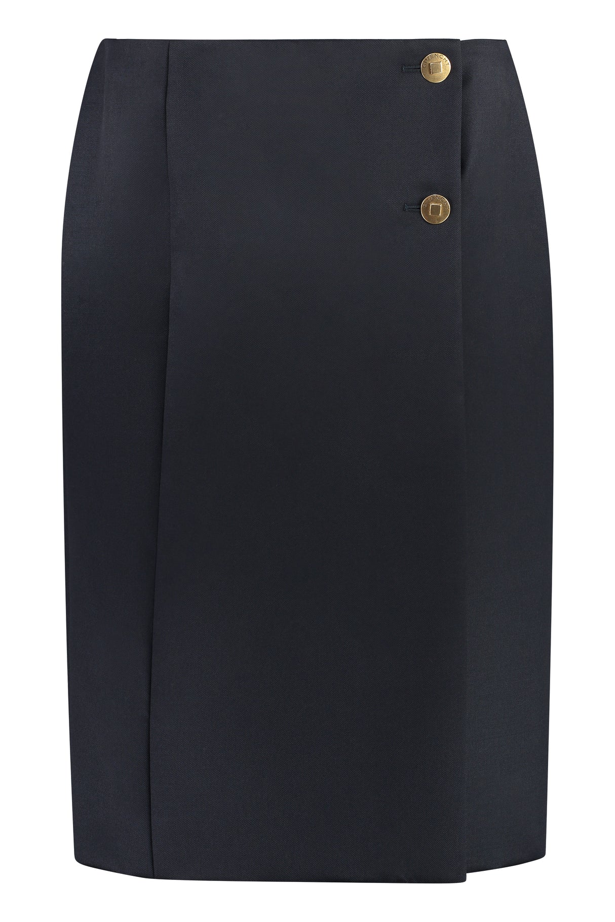 Blue Gabardine Wrap Skirt for Women in FW23 Collection