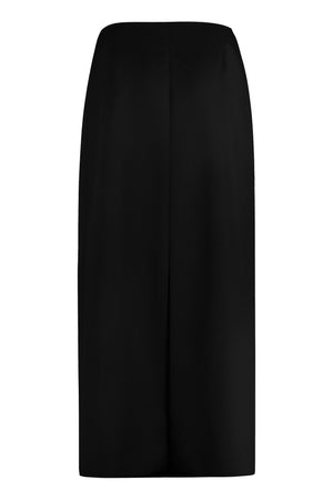 GIVENCHY Women's Black Wool Skirt with Wrap-Around Fastening and Back Slit for FW23