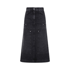 Black Cotton Skirt - SS24 Collection