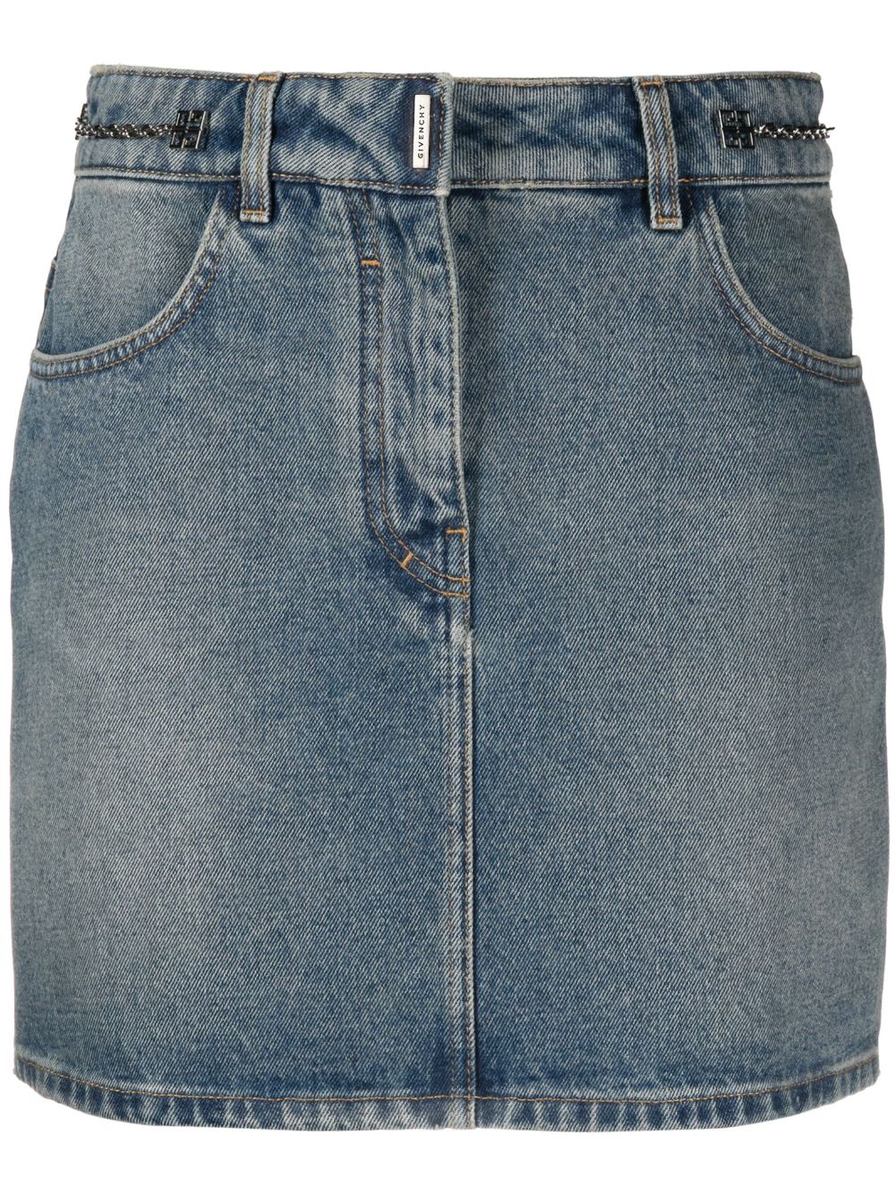 GIVENCHY Feminine Denim Skirt in Medium Blue for Women