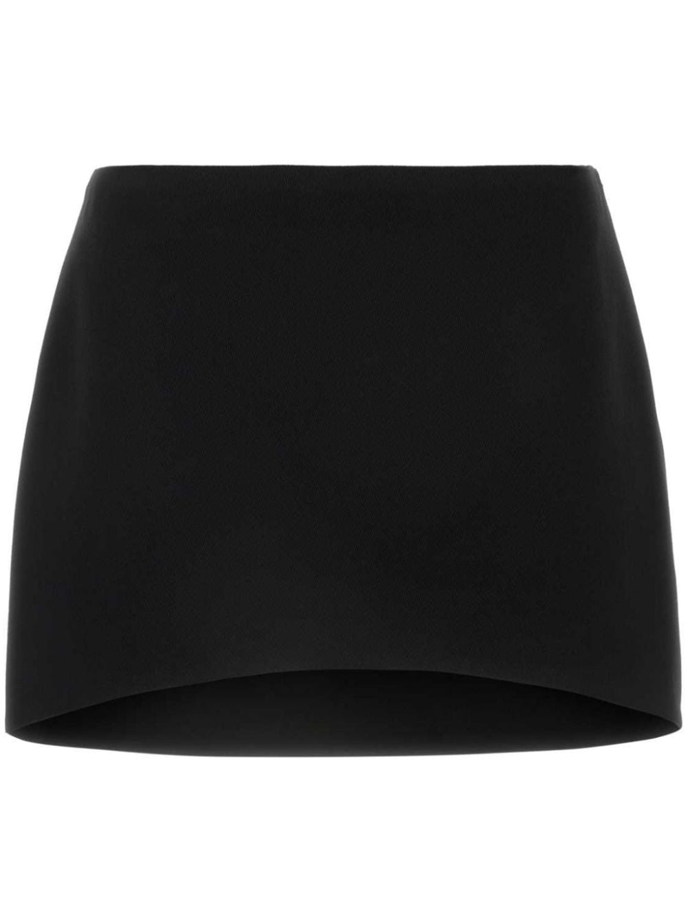 GIVENCHY Chic Black Wool Mini Skirt with High-Low Hem