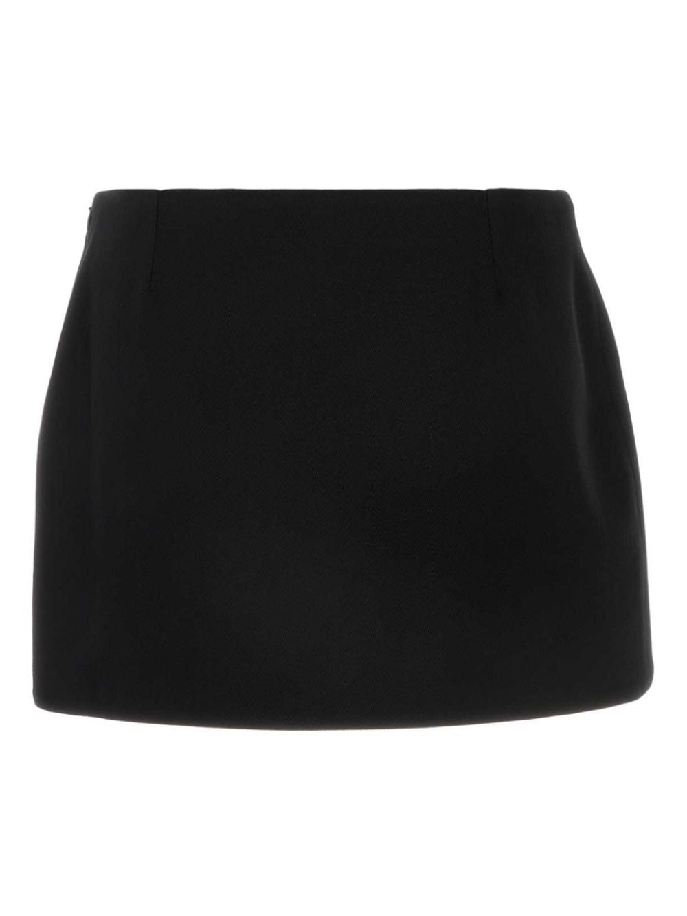 GIVENCHY Chic Black Wool Mini Skirt with High-Low Hem