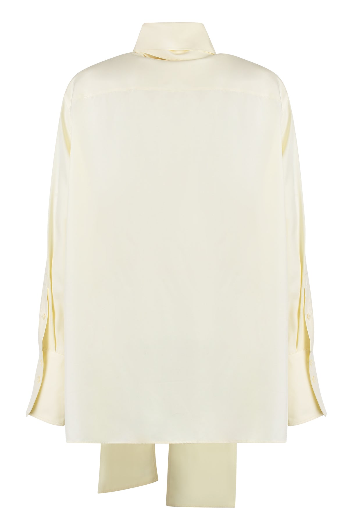 白色丝绸 foulard 风格女士衬衫 - FW23