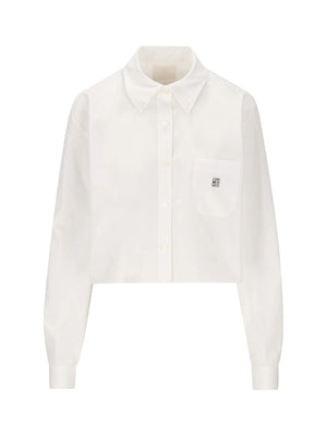 Cotton Button-Down Collar Shirt with Front Pocket