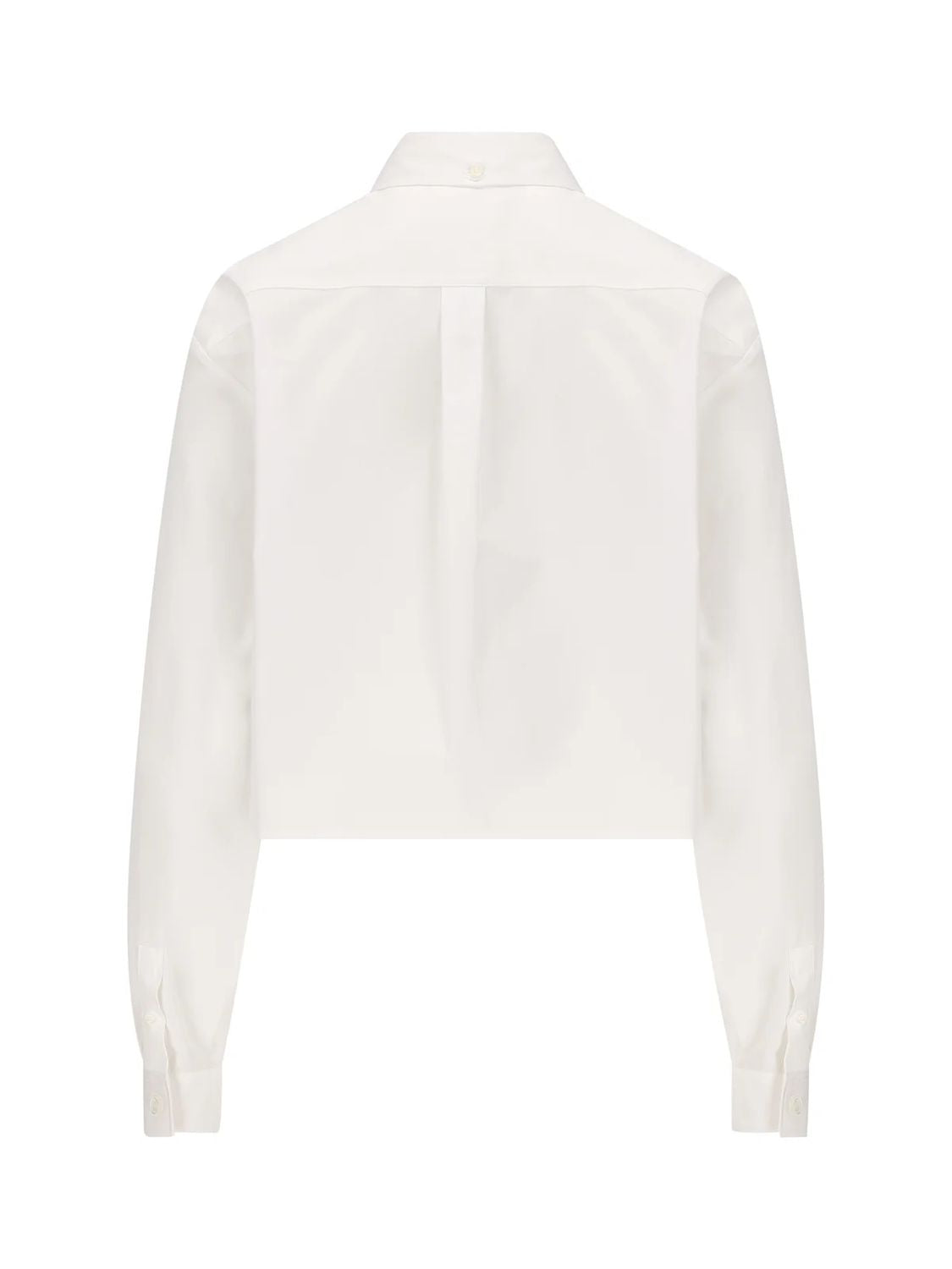 GIVENCHY White Cropped Button-Down Collar Cotton Shirt for Women