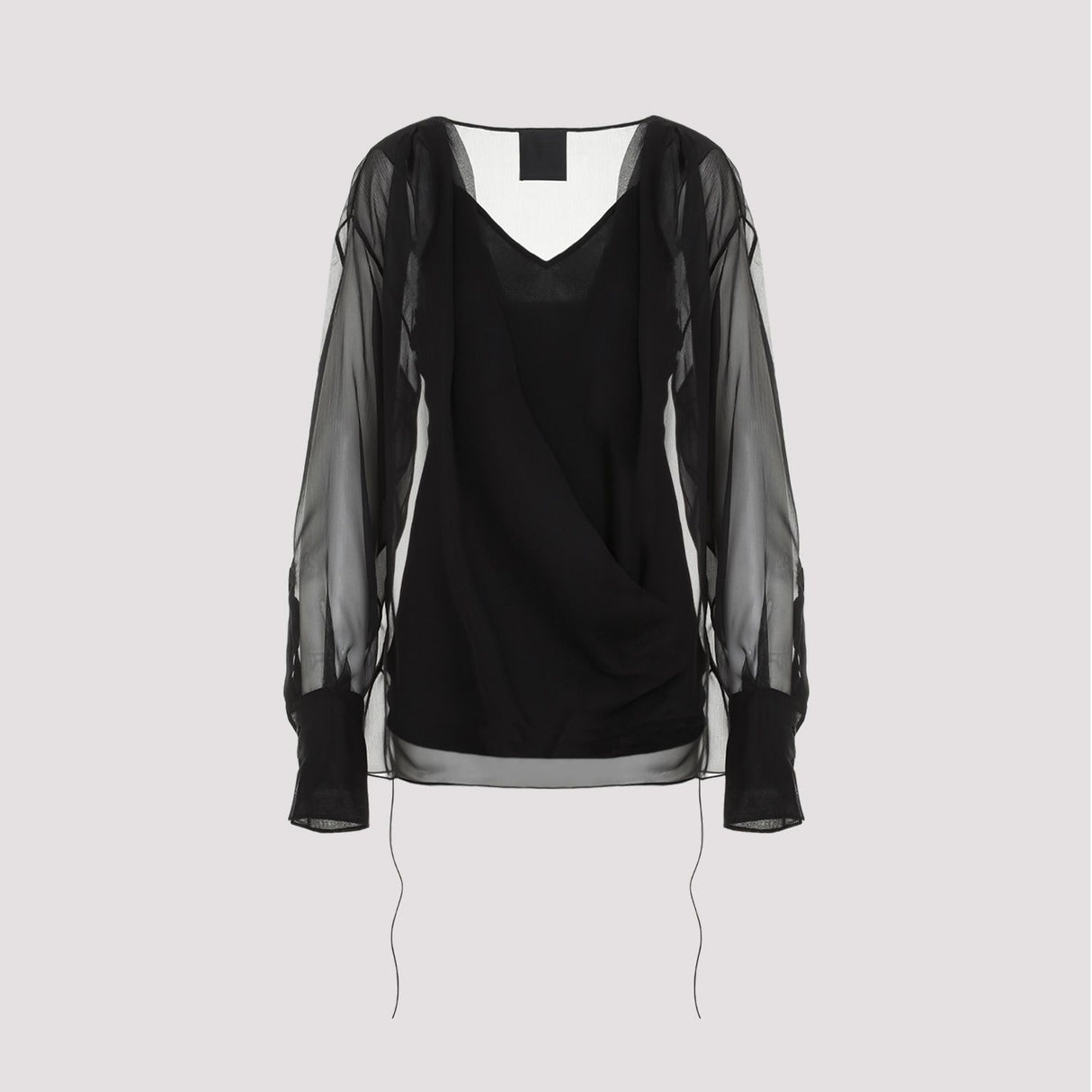 GIVENCHY Elegant Draped Silk Blouse