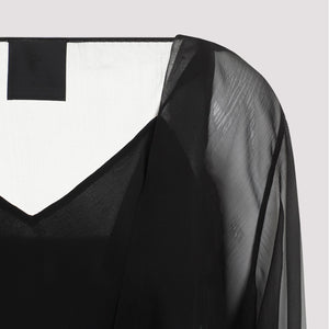 GIVENCHY Elegant Draped Silk Blouse