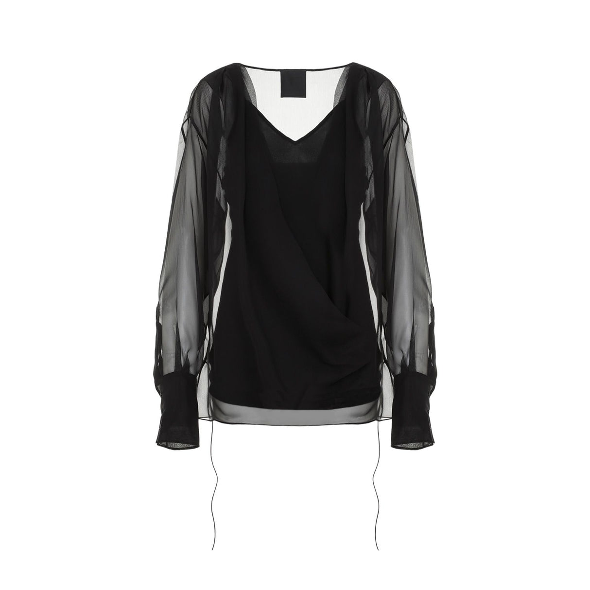 GIVENCHY Elegant Draped Silk Blouse