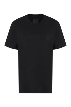 黑色鑲鉆標誌純棉女式T恤