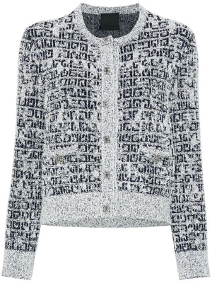 Áo Khoác Cardigan Trắng Navy Monogram